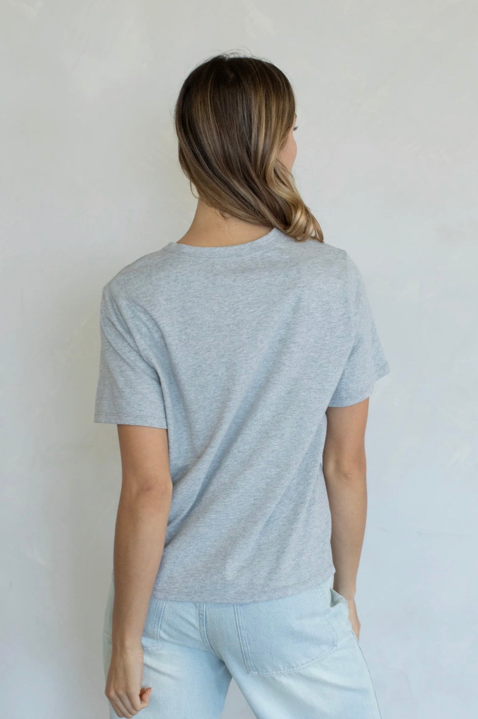 Strawberry Graphic Tee, Heather Grey