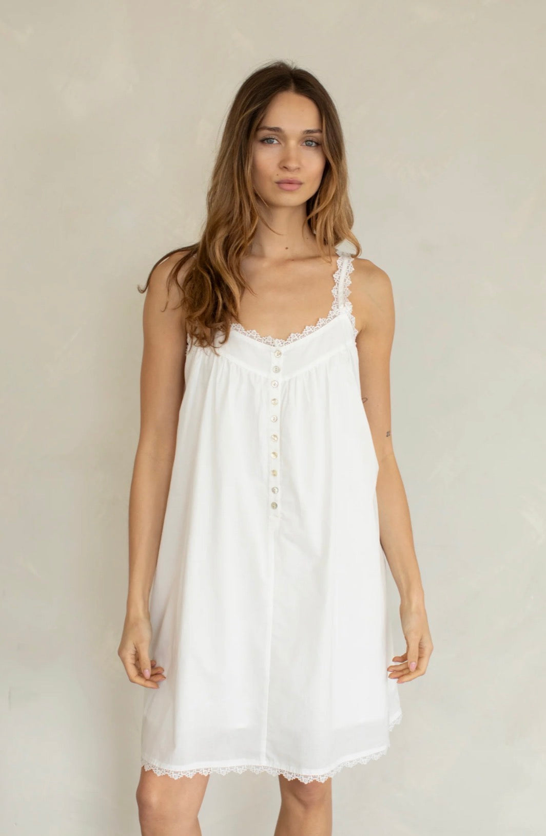 Babydoll Lace Mini Dress, Ivory S