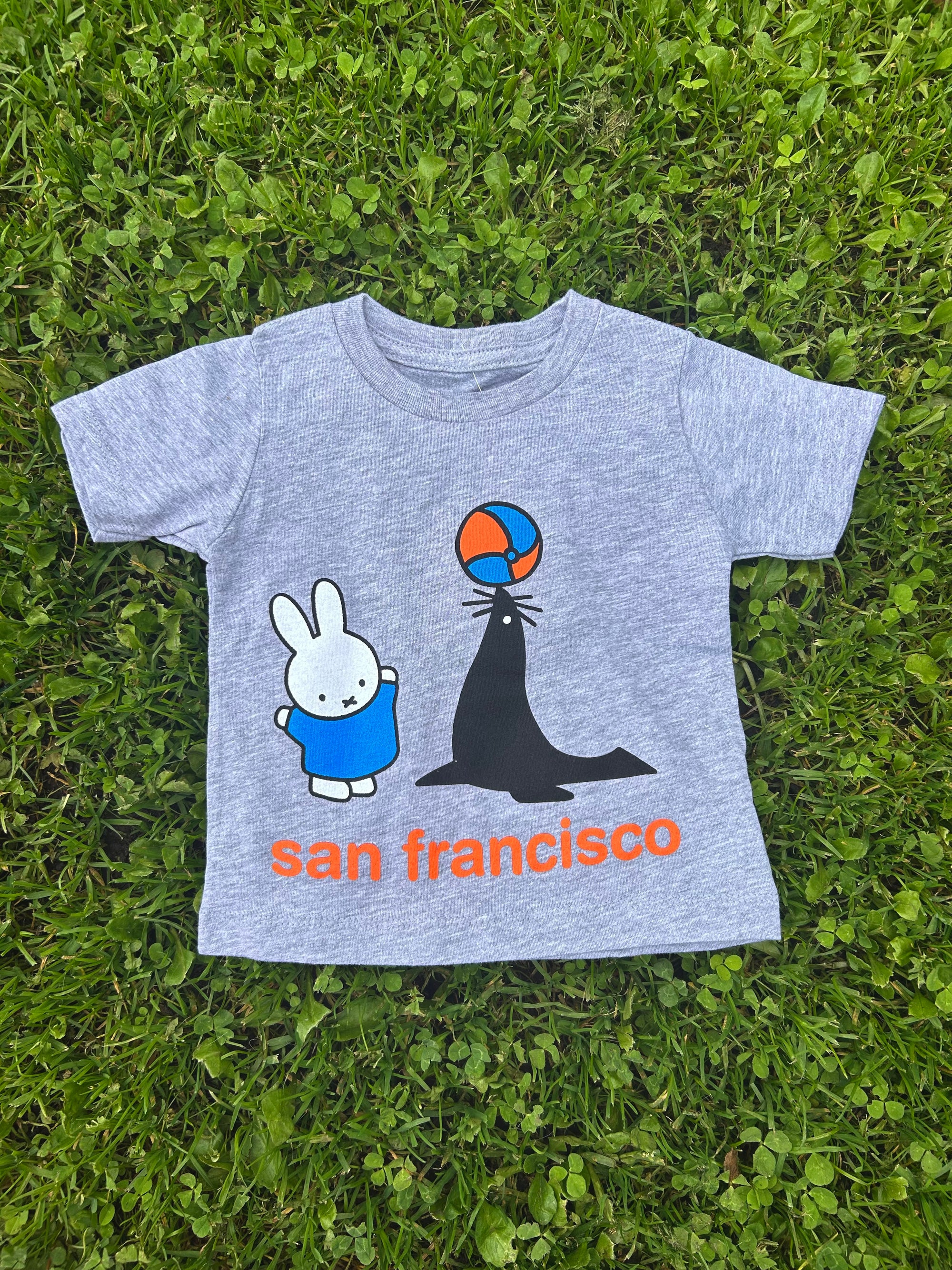 Miffy SF Seal Kids Tee, Heather Grey