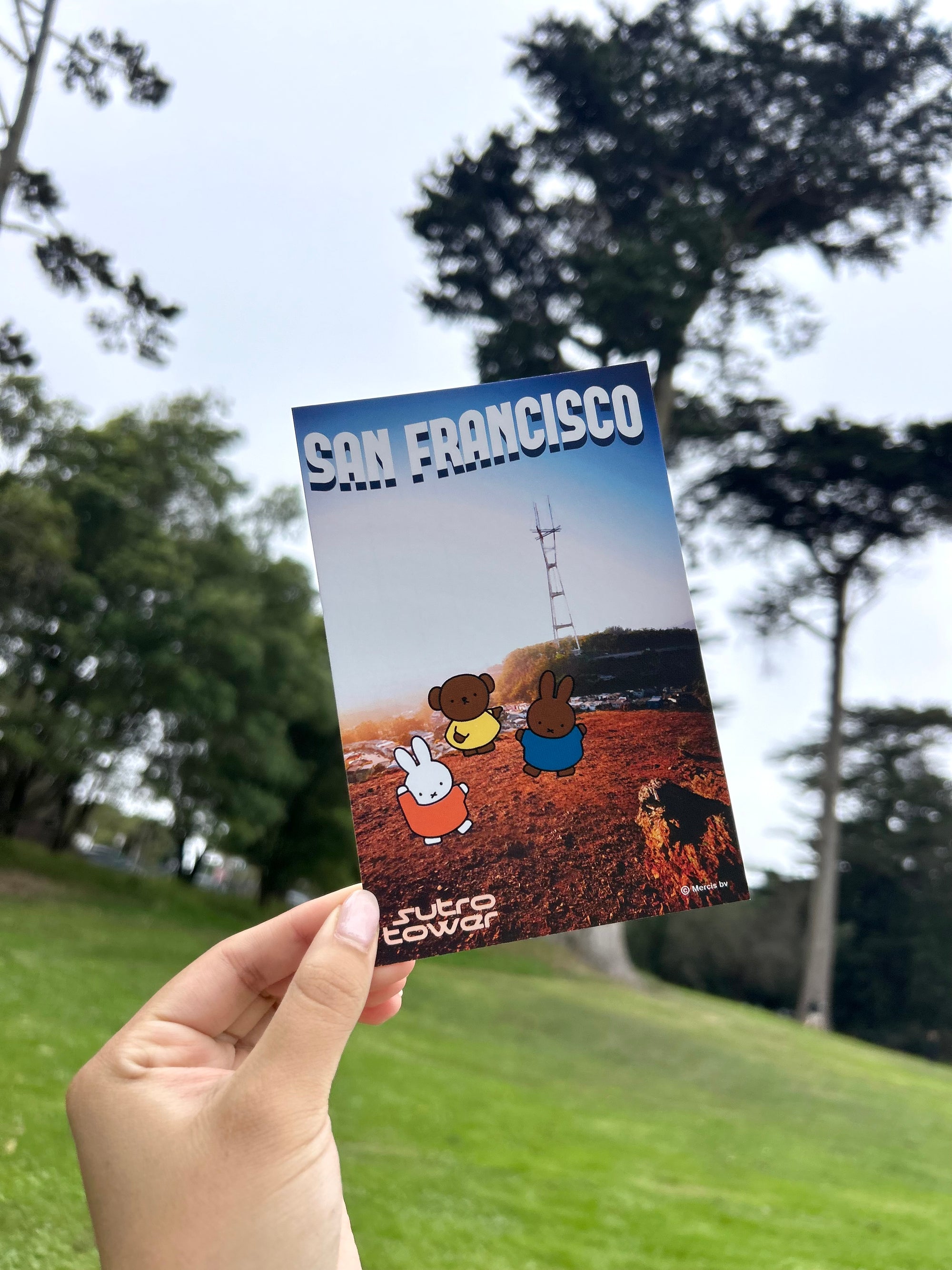 SF Miffy Postcard, Miffy & Friends Sutro Tower