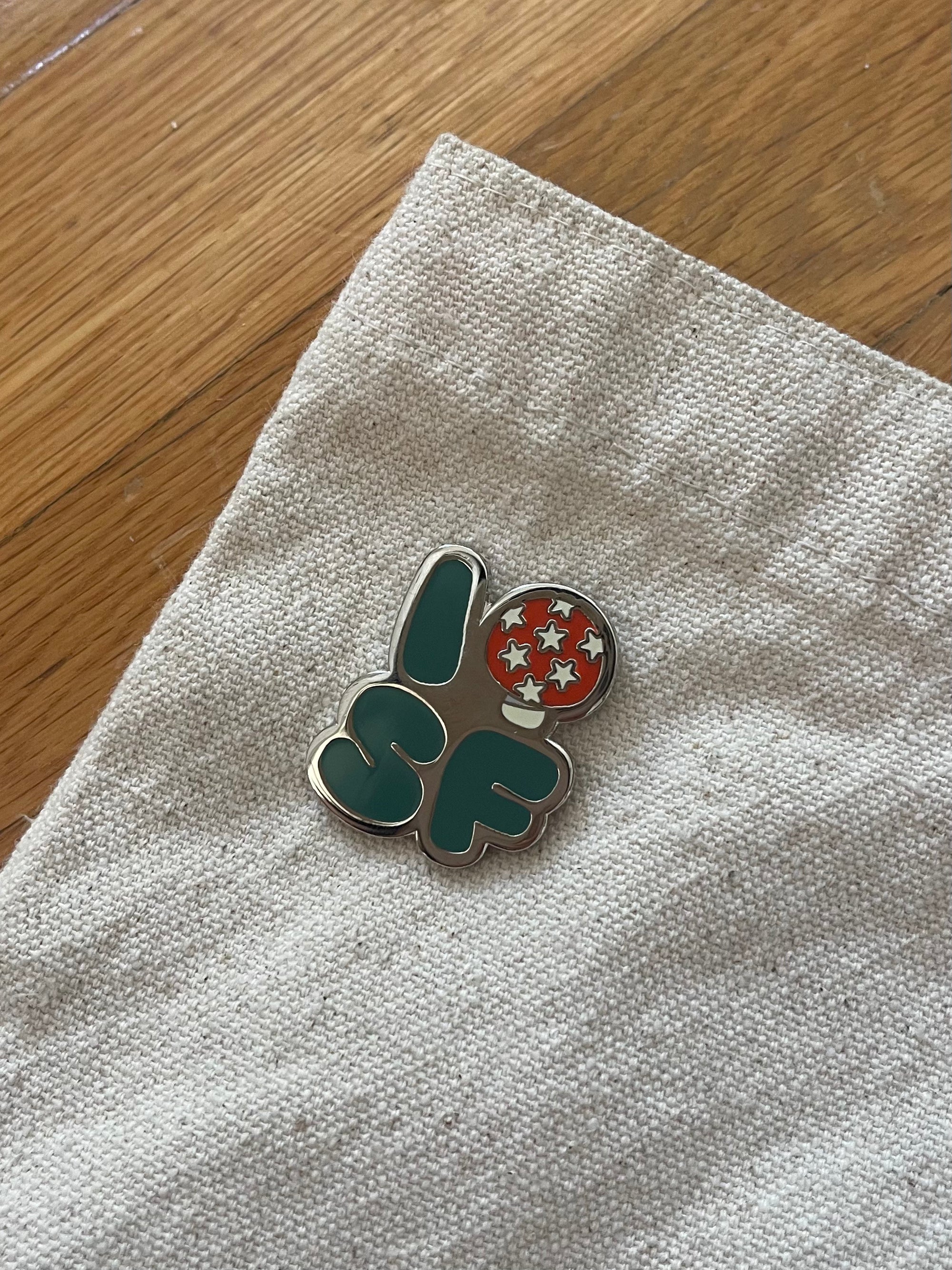 I Mushroom SF Enamel Pin