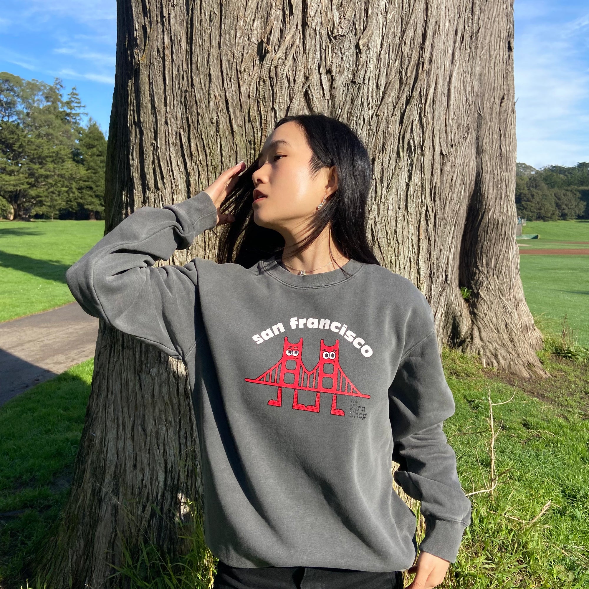 Golden Gate Bridge Crewneck, Black