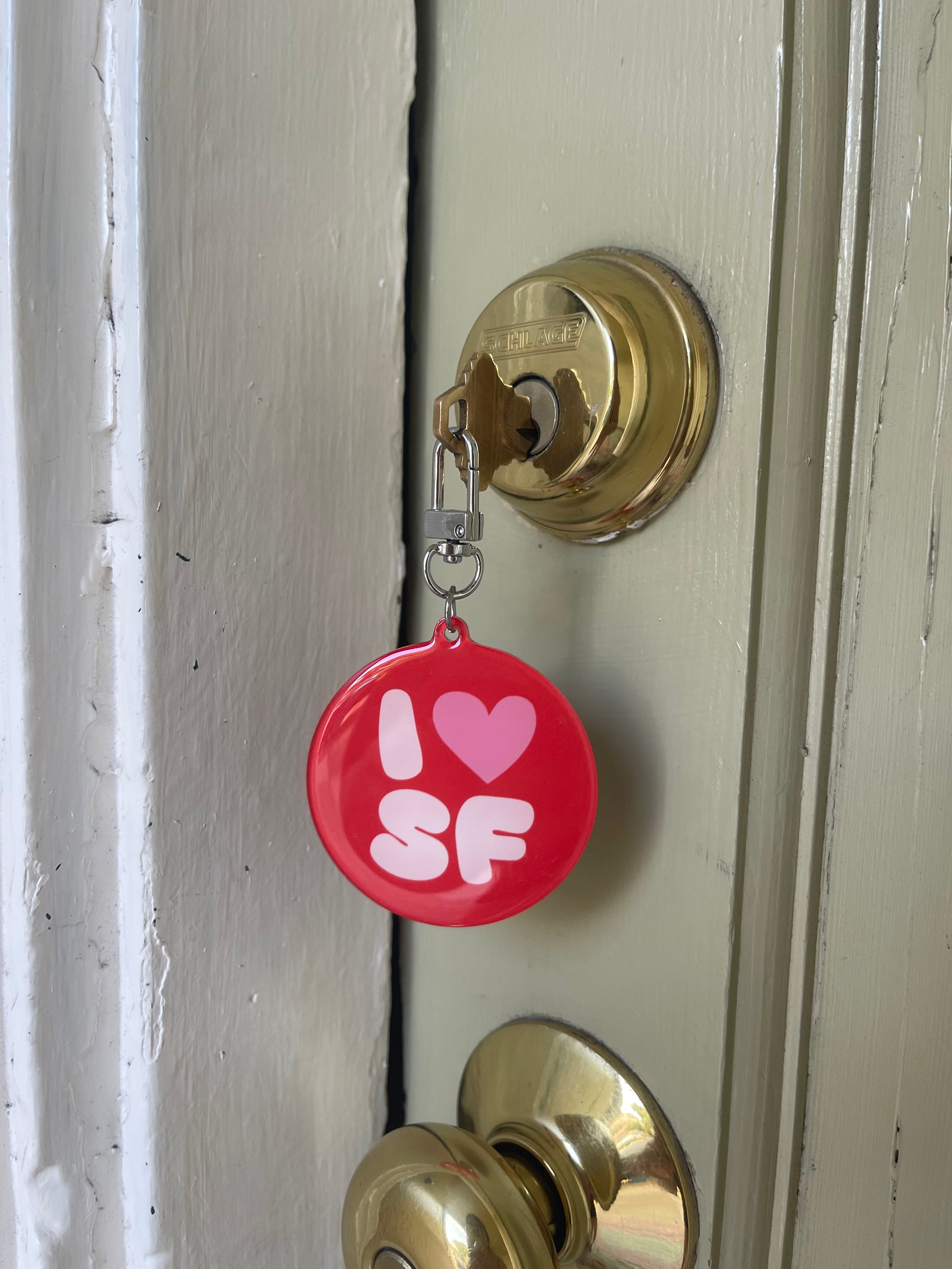 I Heart SF Acrylic Keychain, Red