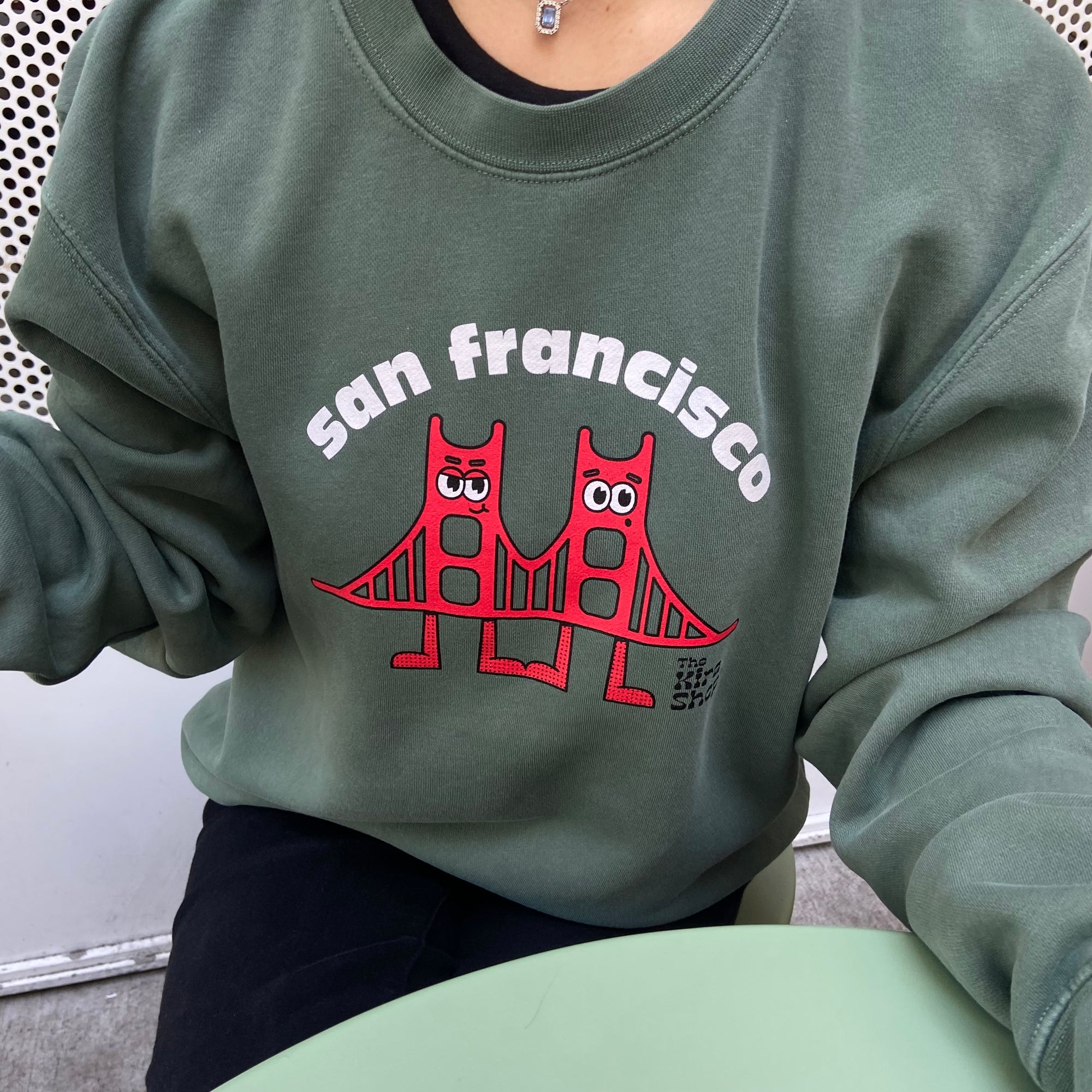 Golden Gate Bridge Crewneck, Alpine Green