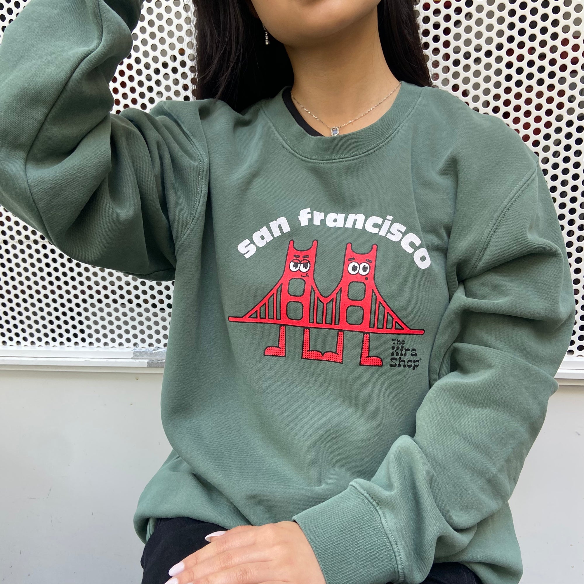 Golden Gate Bridge Crewneck, Alpine Green