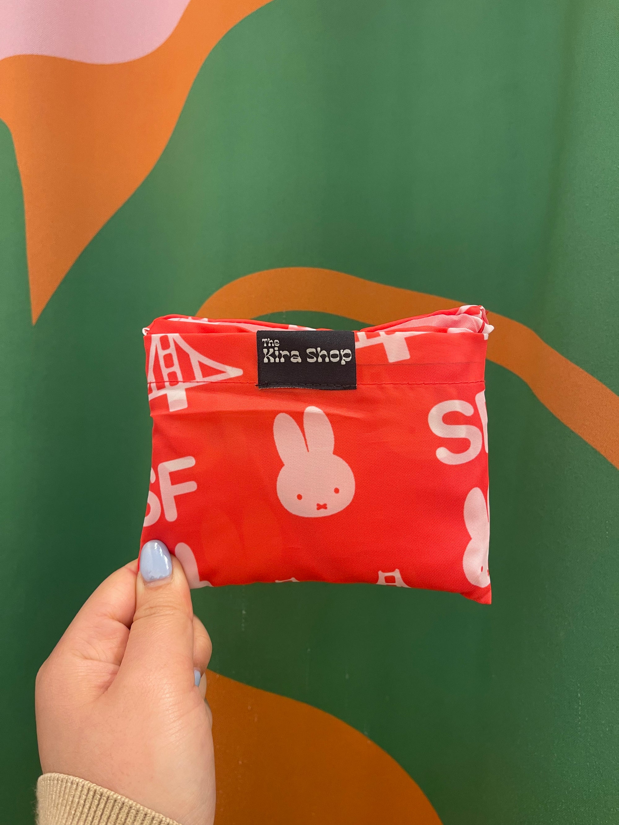 Miffy SF Reusable Tote, Bridge Pattern, Red