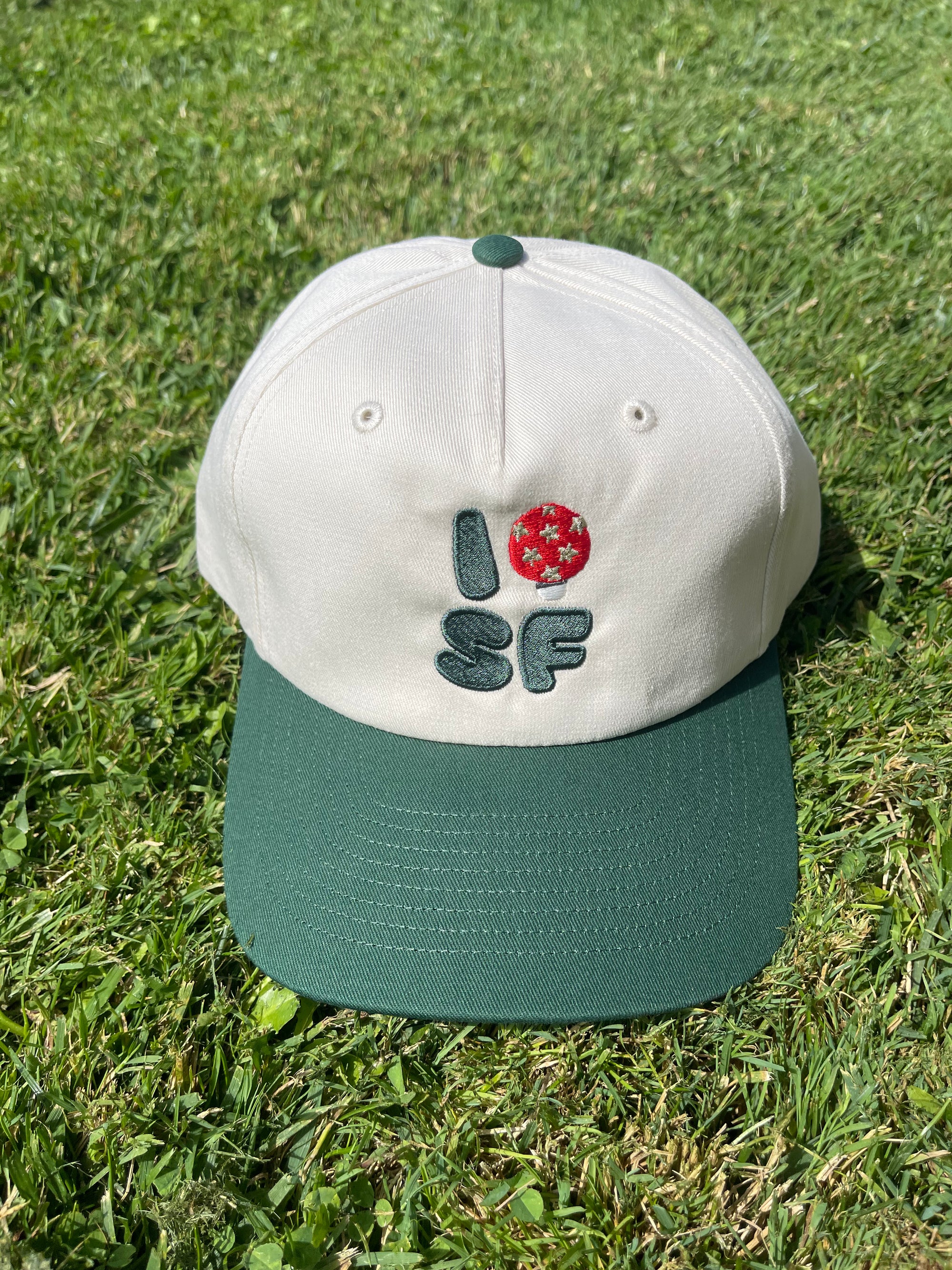 I Mushroom SF Snapback Cap, Cream/Green