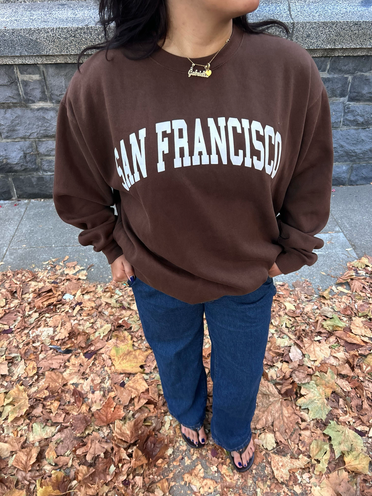 San Francisco Sweatshirt, Brown/White