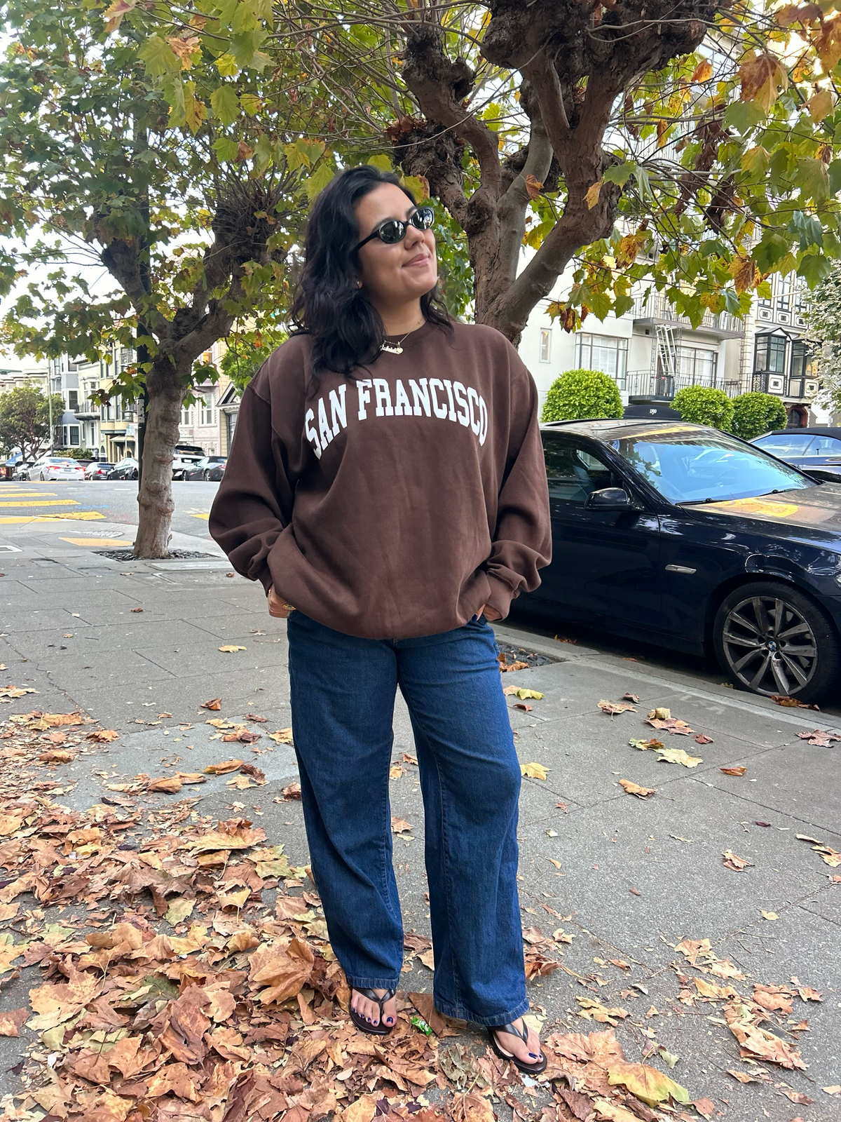 San Francisco Sweatshirt, Brown/White
