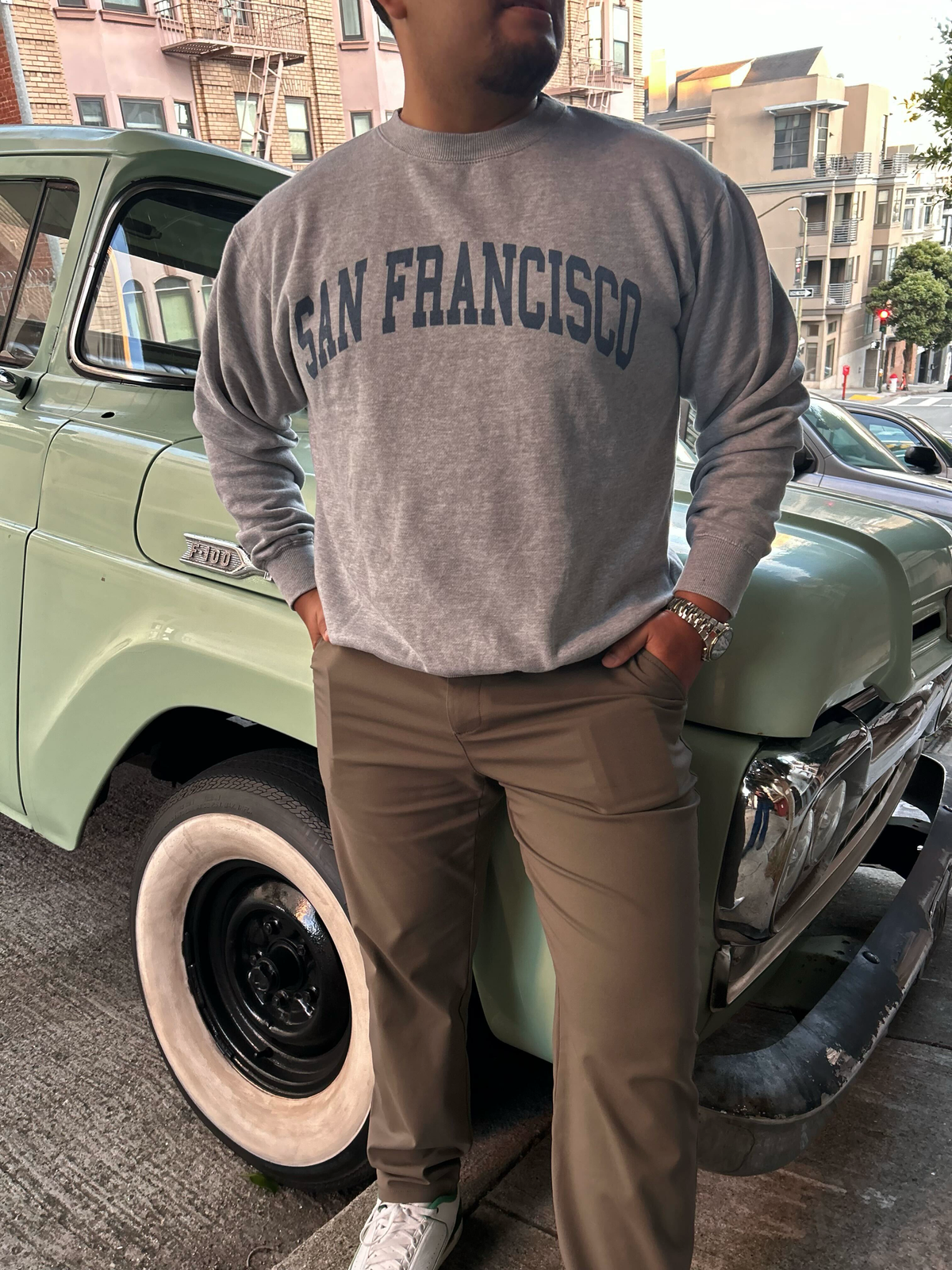 San Francisco Sweatshirt, Light Heather Grey/Navy