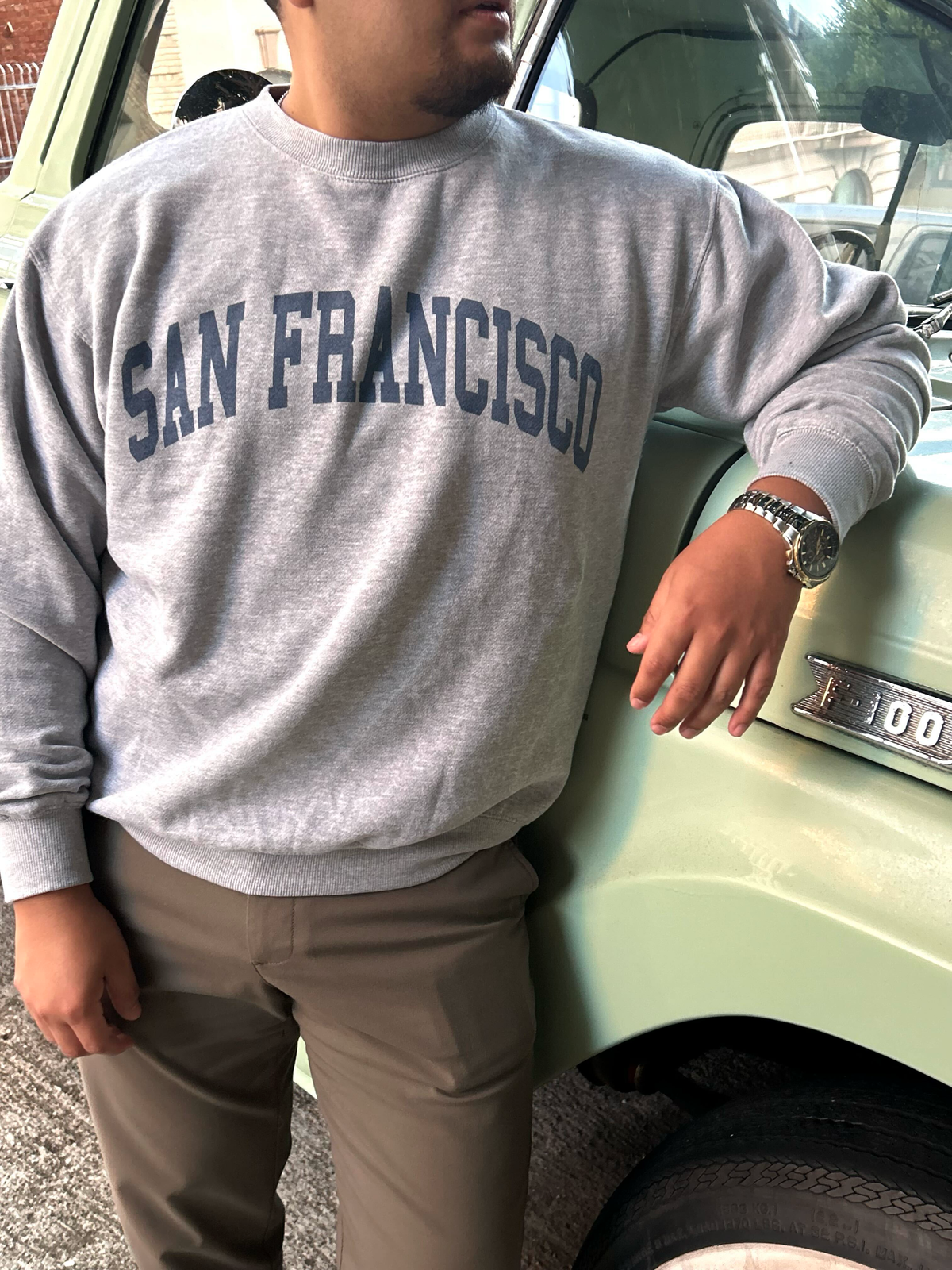 San Francisco Sweatshirt, Light Heather Grey/Navy