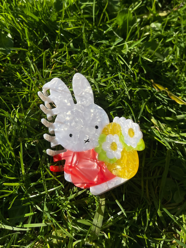 Miffy Hair Claw, Flower Basket, XL
