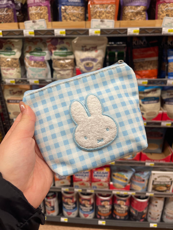 Miffy Gingham Cosmetic Pouch, Blue