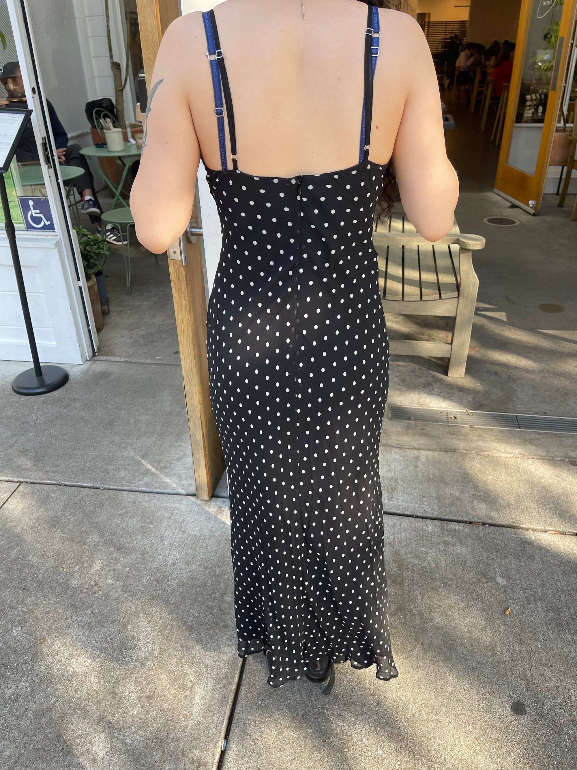 Polka Dot Midi Dress, Black