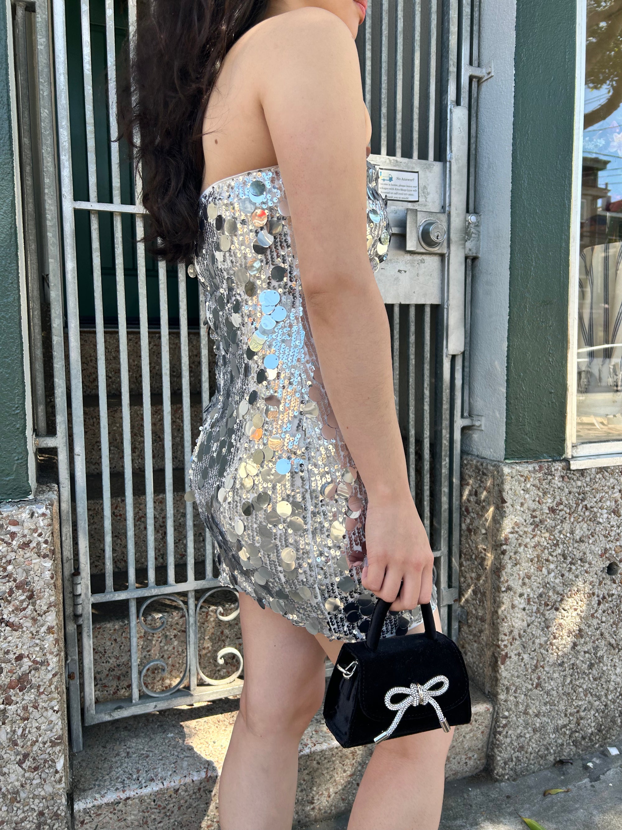 Strapless Sequin Mini Dress