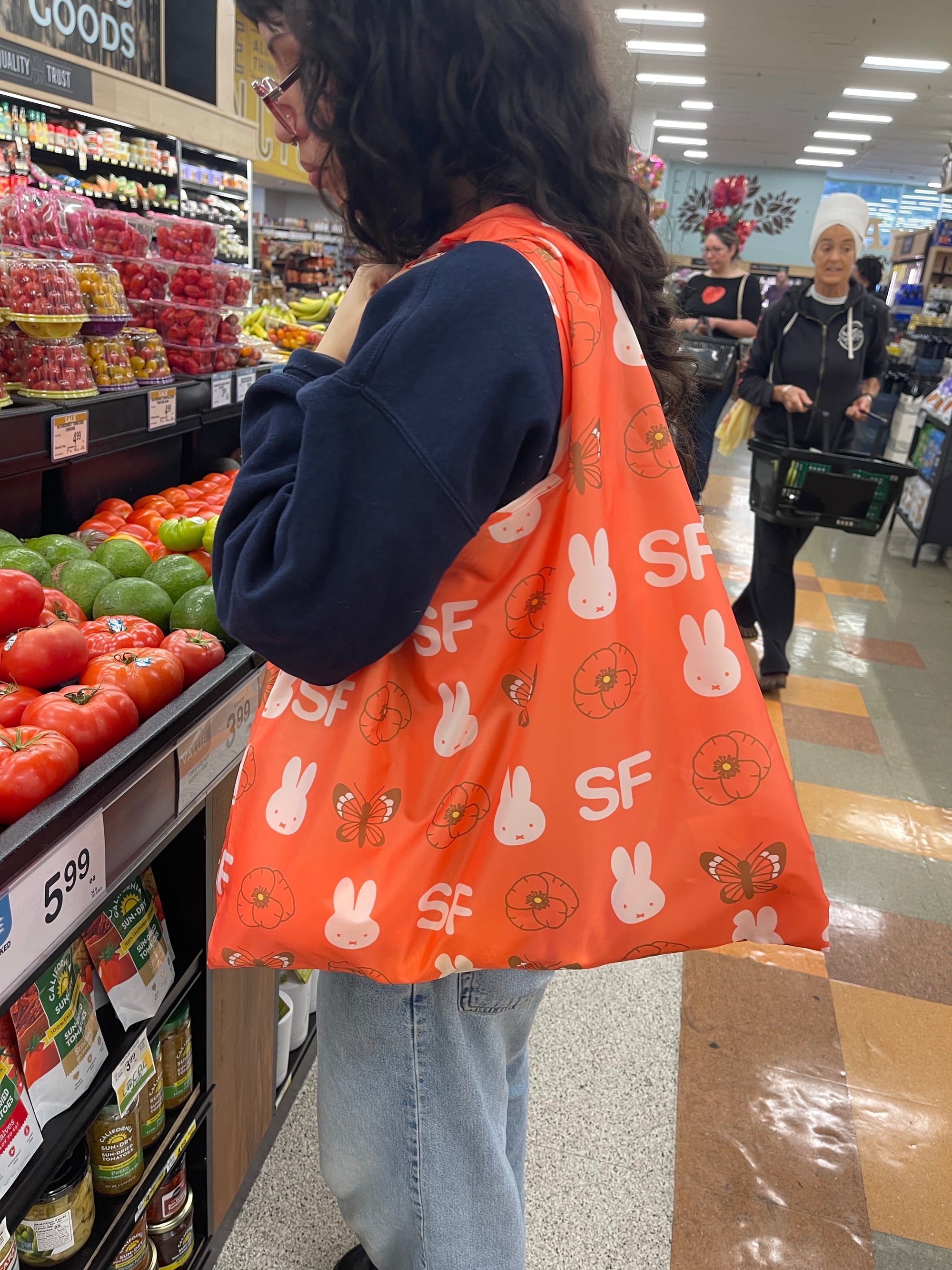 Miffy SF Reusable Tote, Poppy Butterfly, Graphic