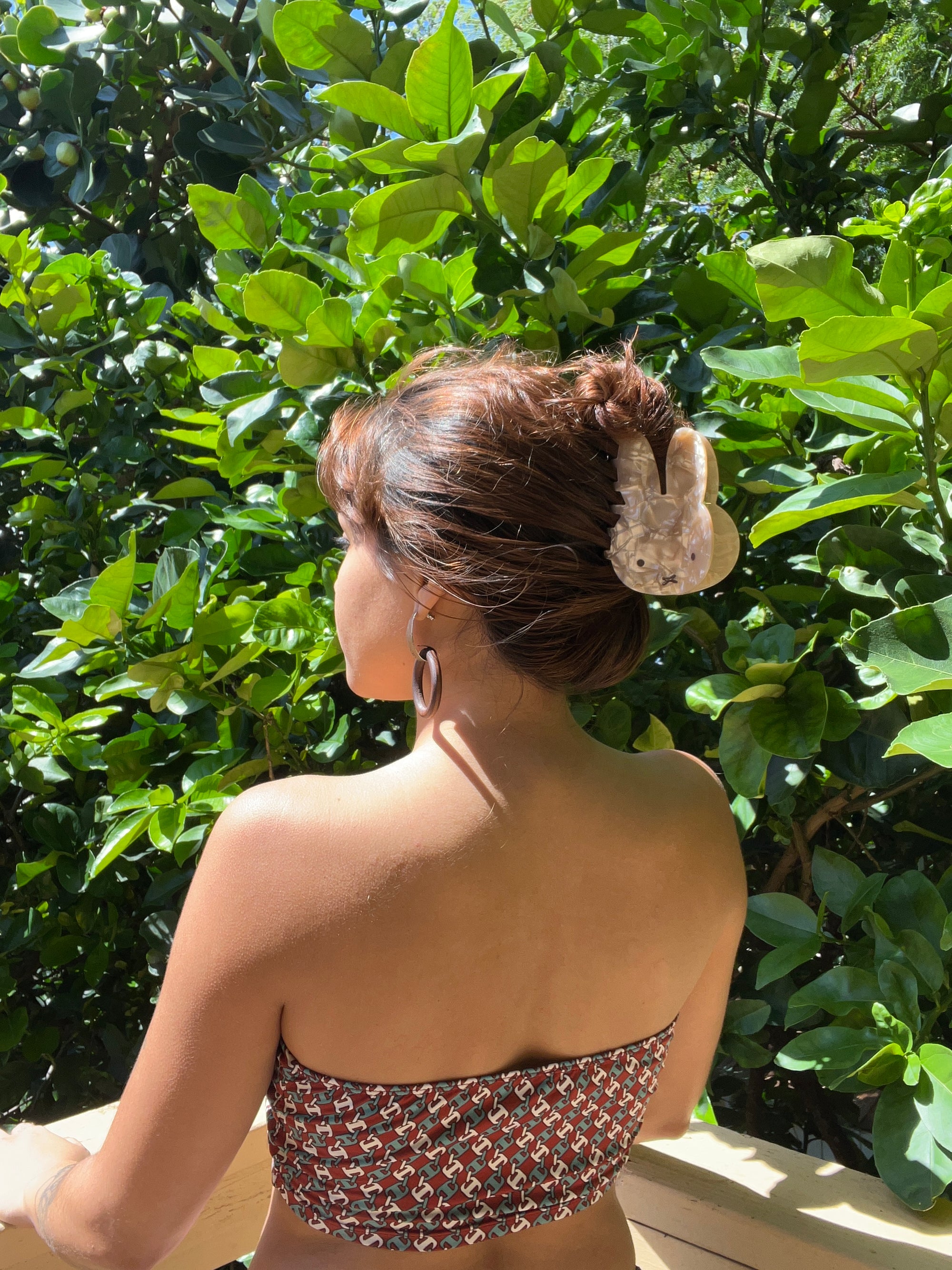 Miffy Pearlized Hair Claw, XL, Brown