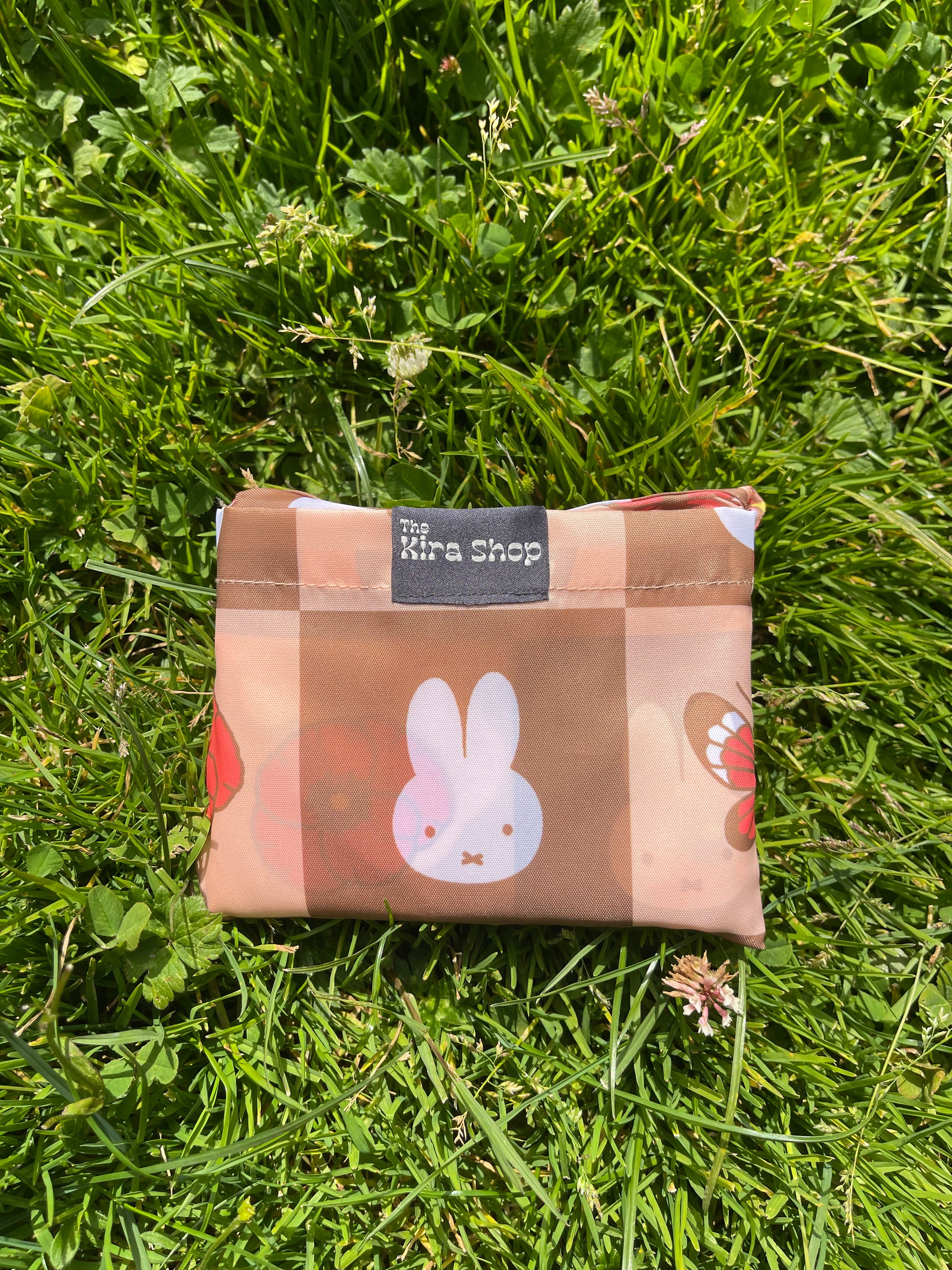 Miffy SF Reusable Tote, Poppy Butterfly, Grid