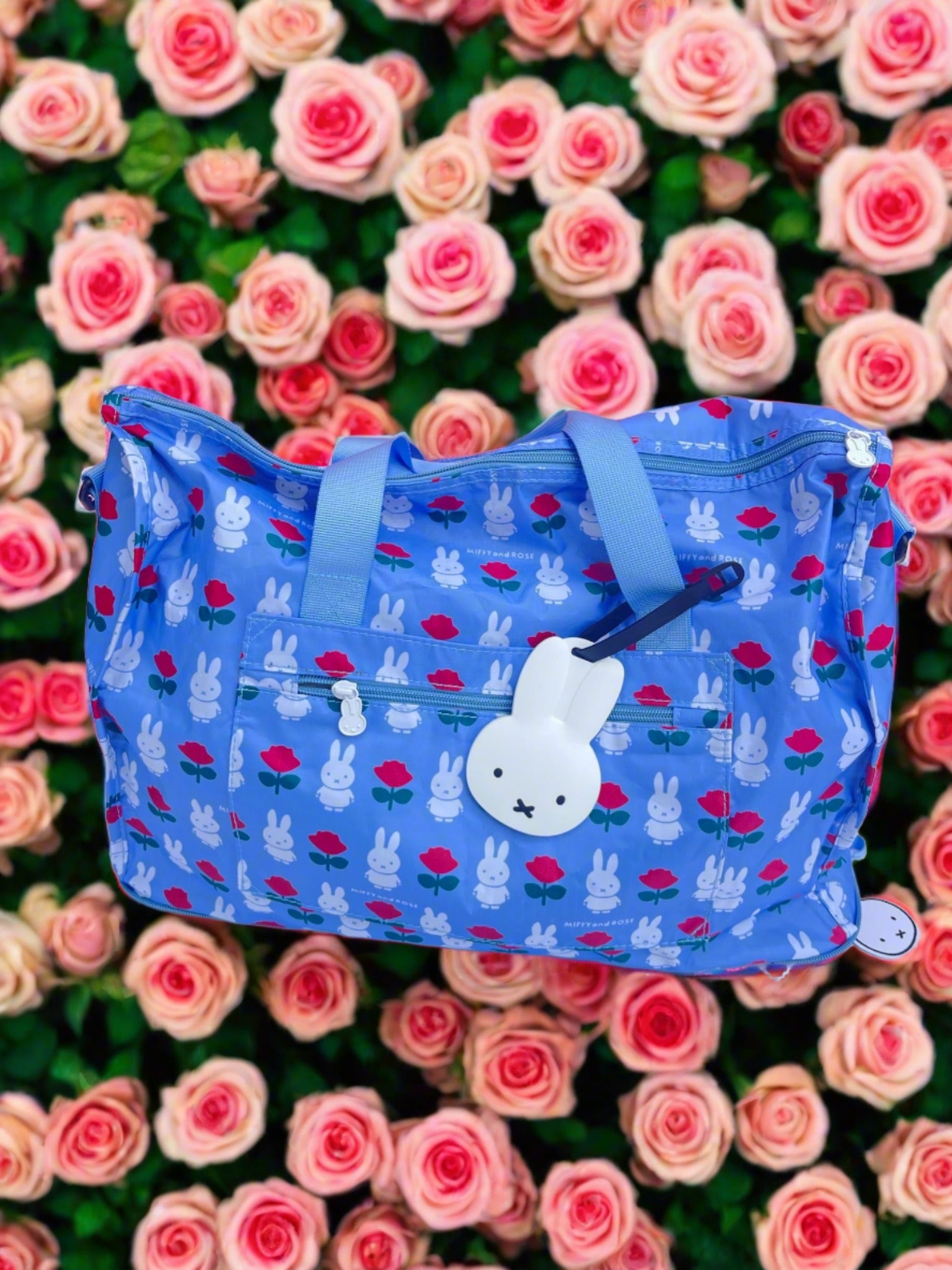 Miffy Rose Travel Duffel Bag, Blue