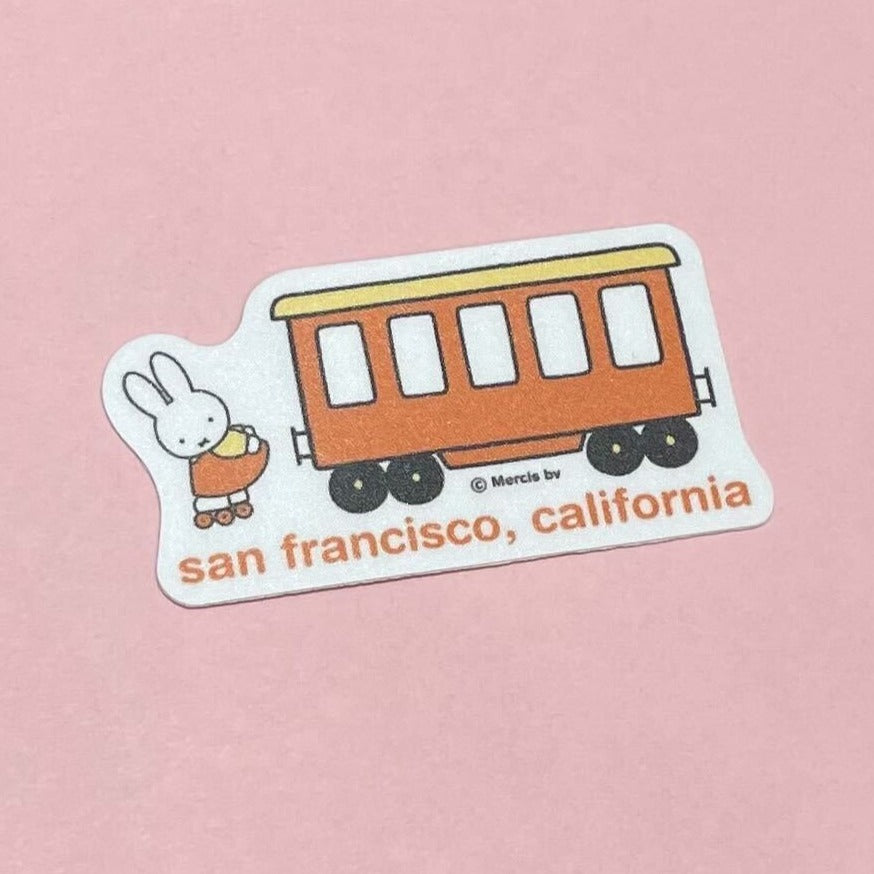 Miffy Roller Skate SF Trolley Sticker