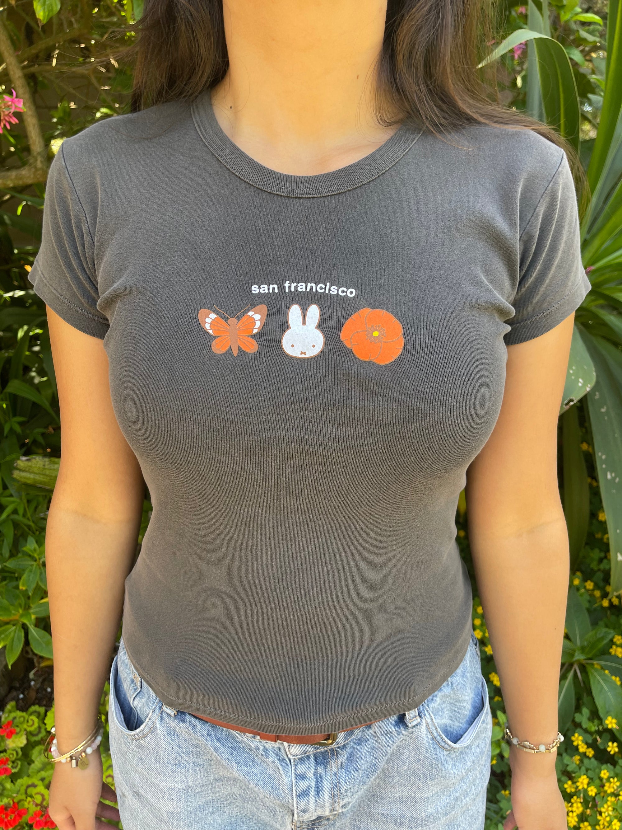 Miffy Poppy Tee, Charcoal