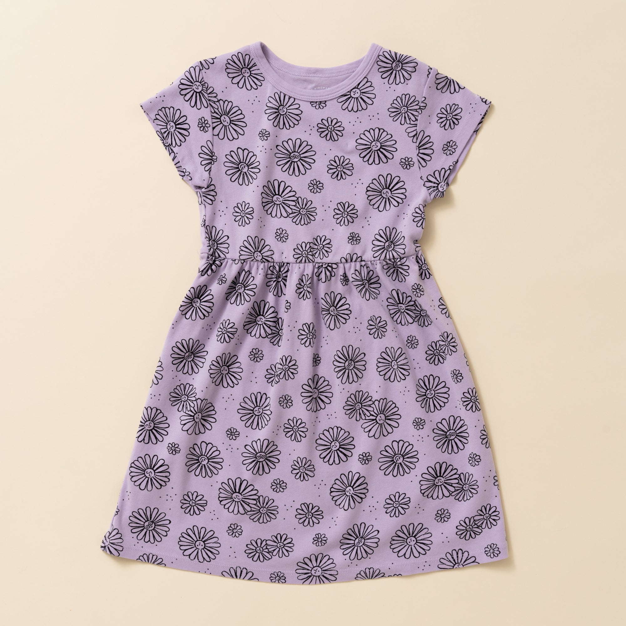 Daisies Print Baby Doll Dress, Lavender