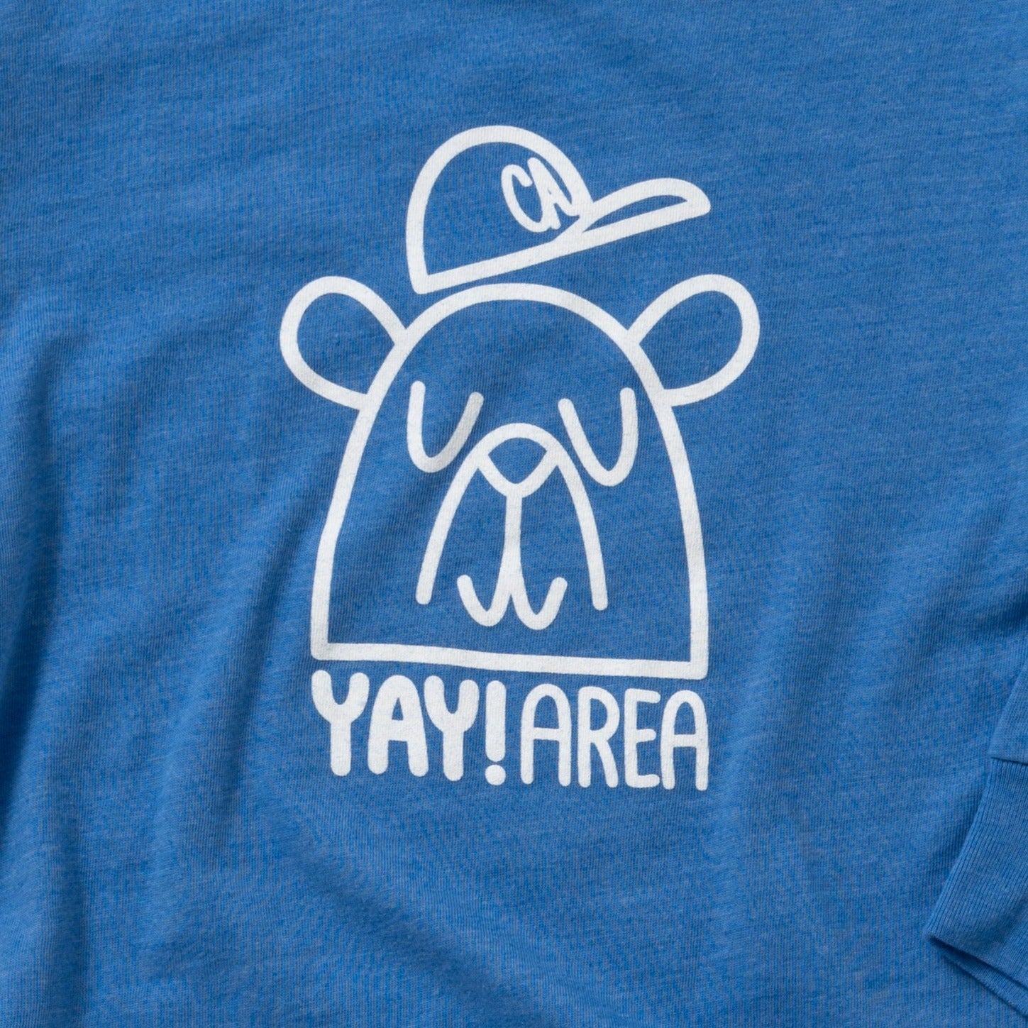 Yay Area Bear Long Sleeve T-Shirt, Heather Blue