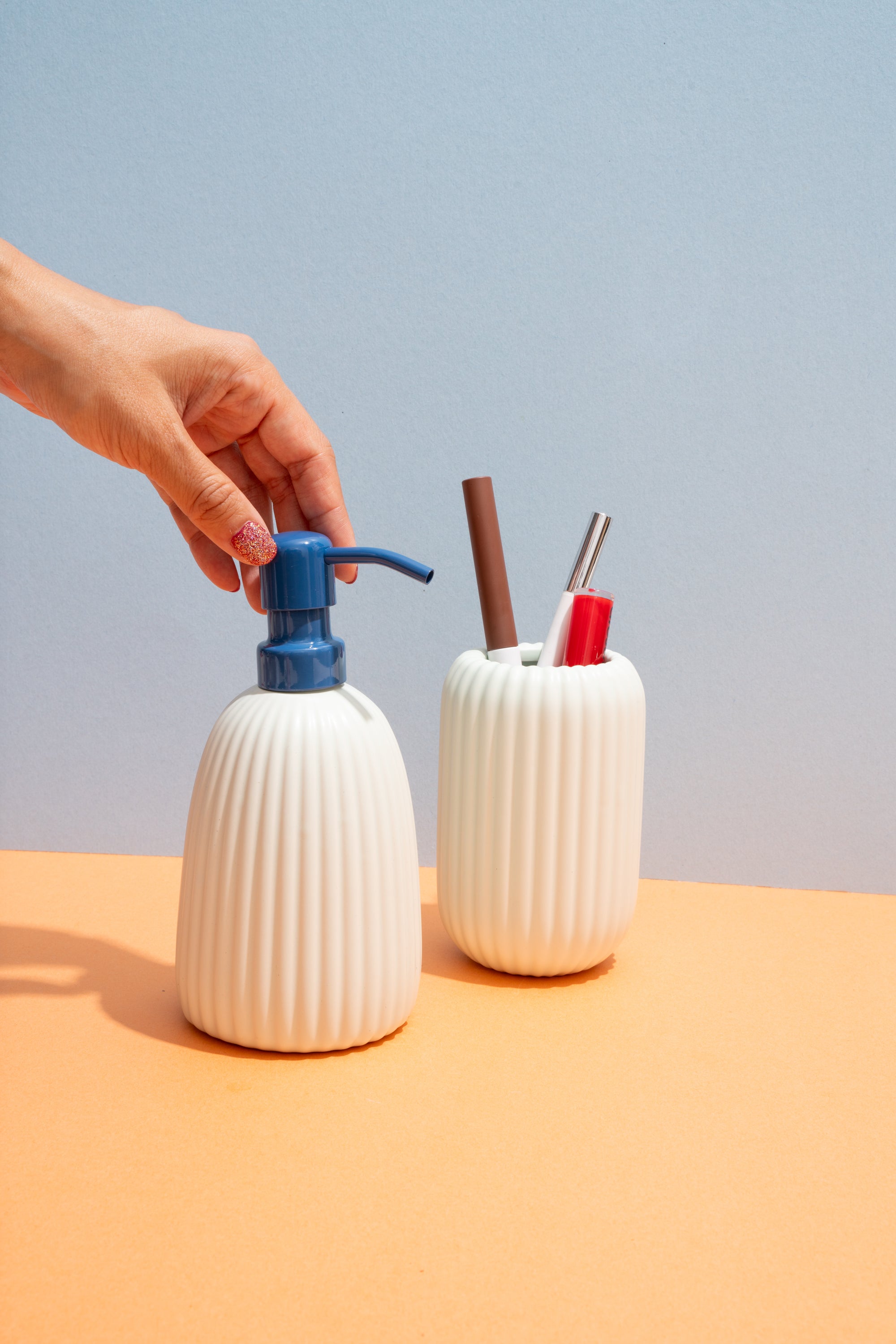 Corduroy Ceramic Soap Dispenser