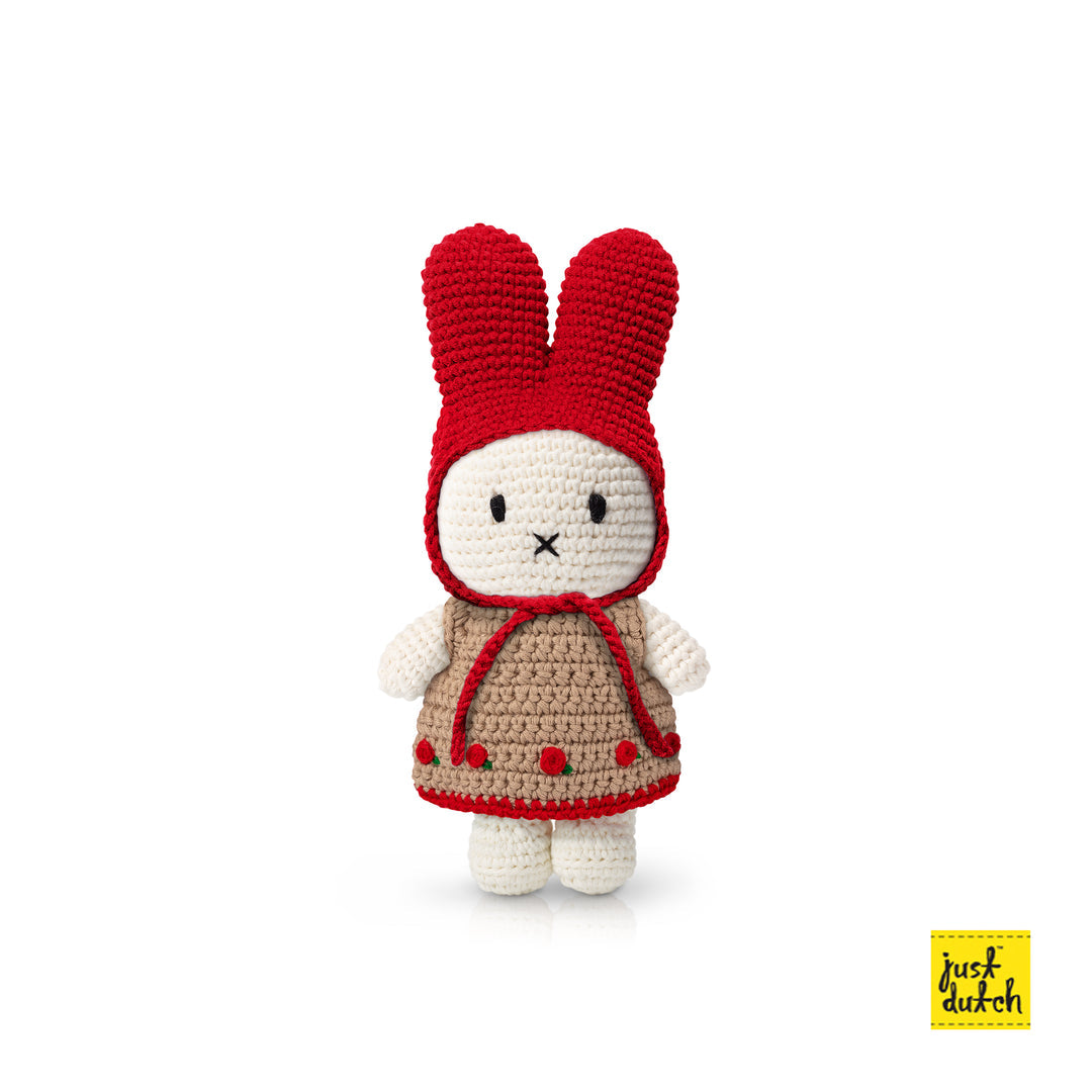 Miffy Knit Doll, Red Roses Dress and Red Hat