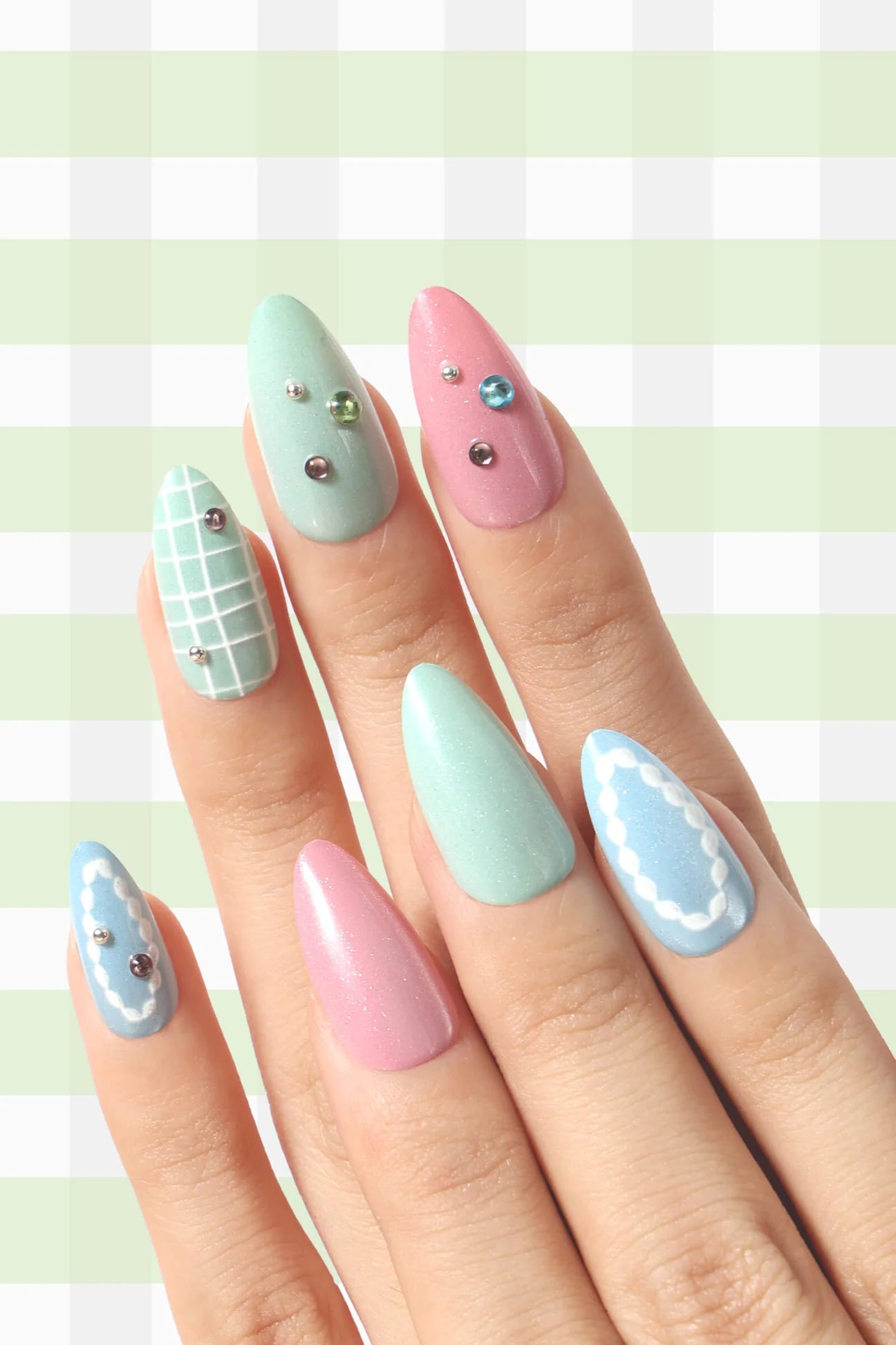 Miffy Pastel Pink and Blue Press-on Nails