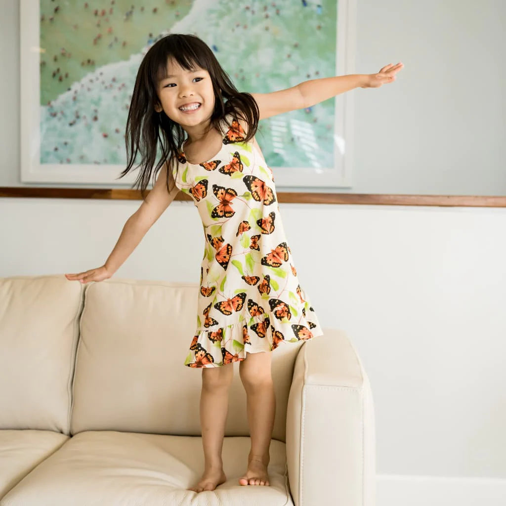 Ruffle Bamboo Dress, Pulelehua