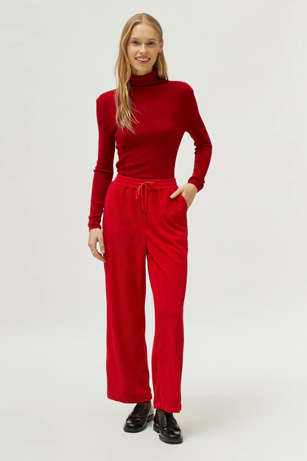 Red Drawstring Trousers