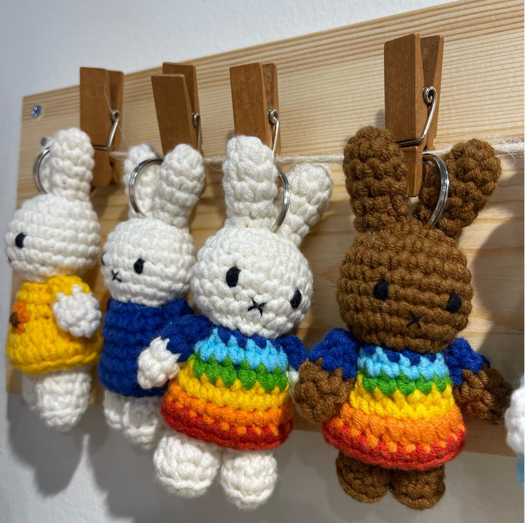 Miffy Knit Keychain, Rainbow