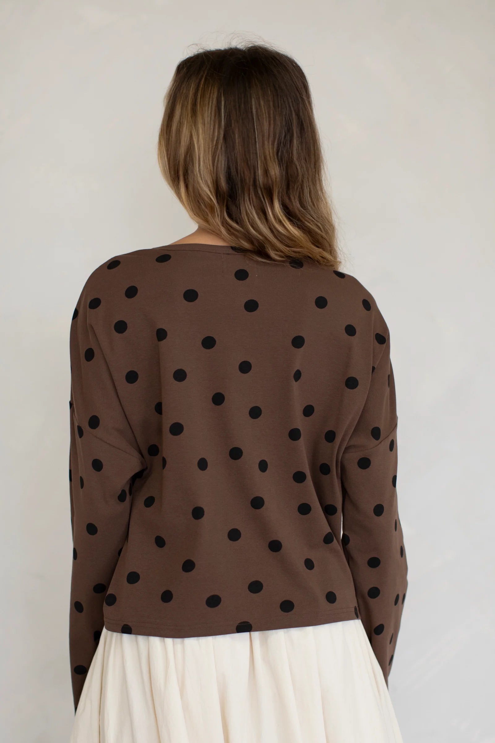 Polka Dot Cardigan, Brown