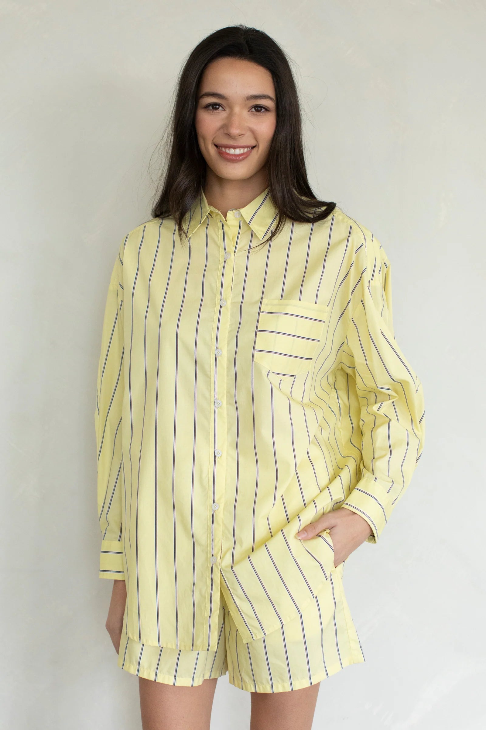 Striped Button-Up, Yellow