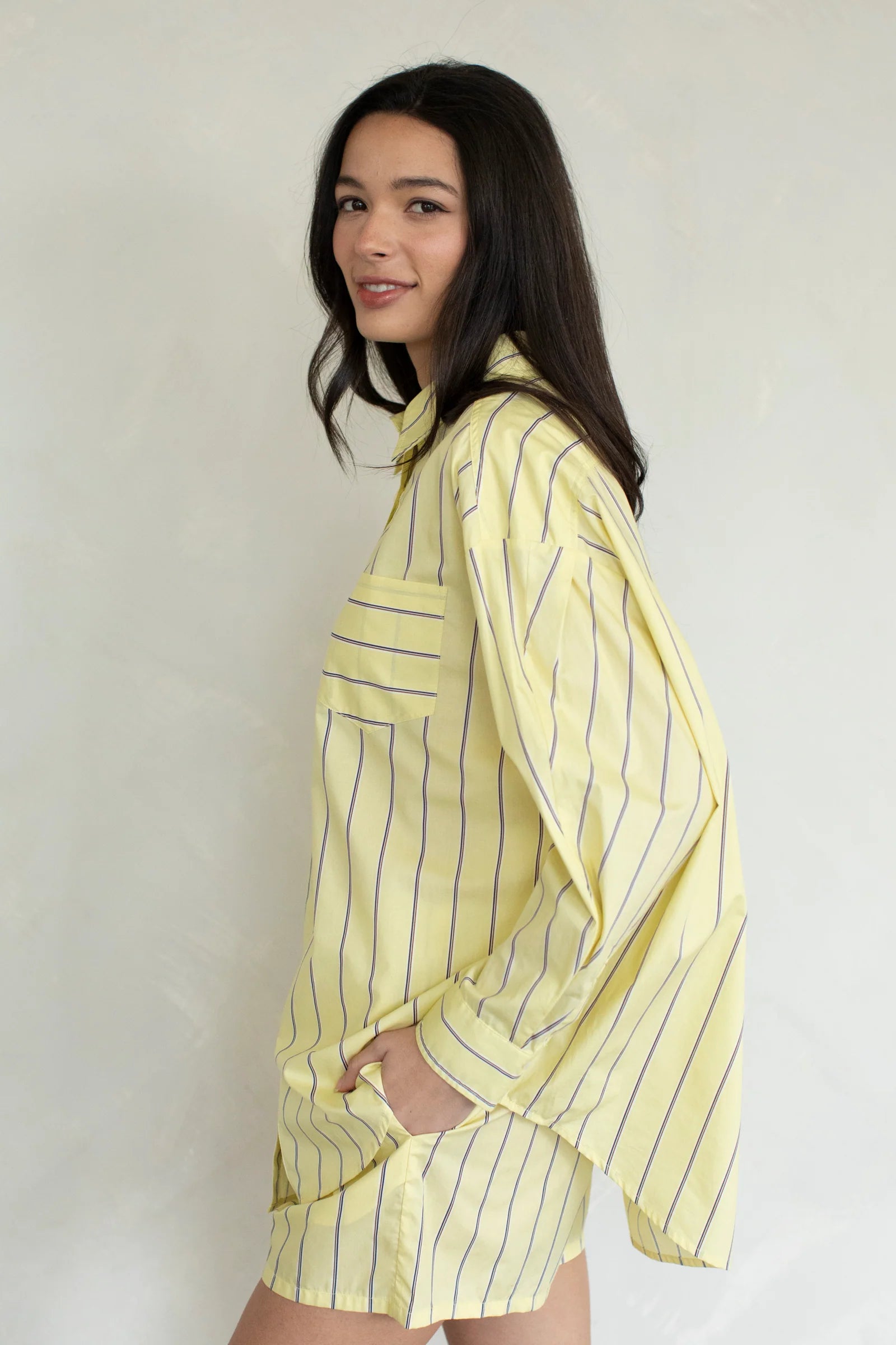 Striped Button-Up, Yellow