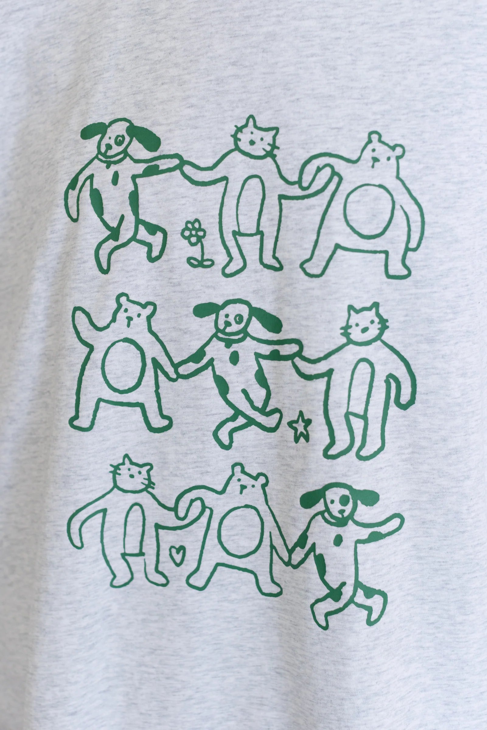 Animal Friends Tee, Heather Grey