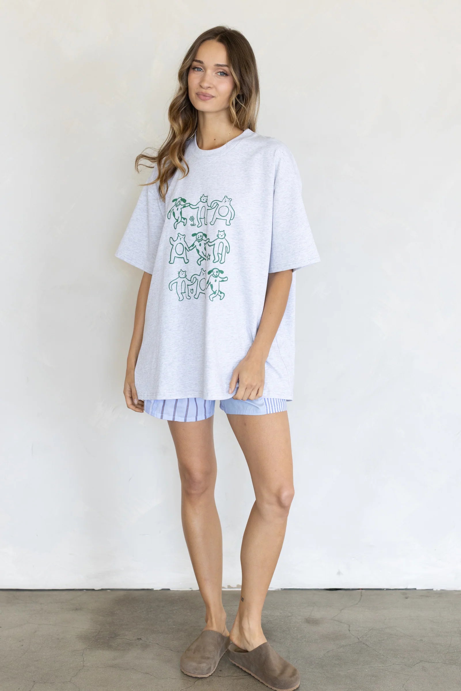 Animal Friends Tee, Heather Grey