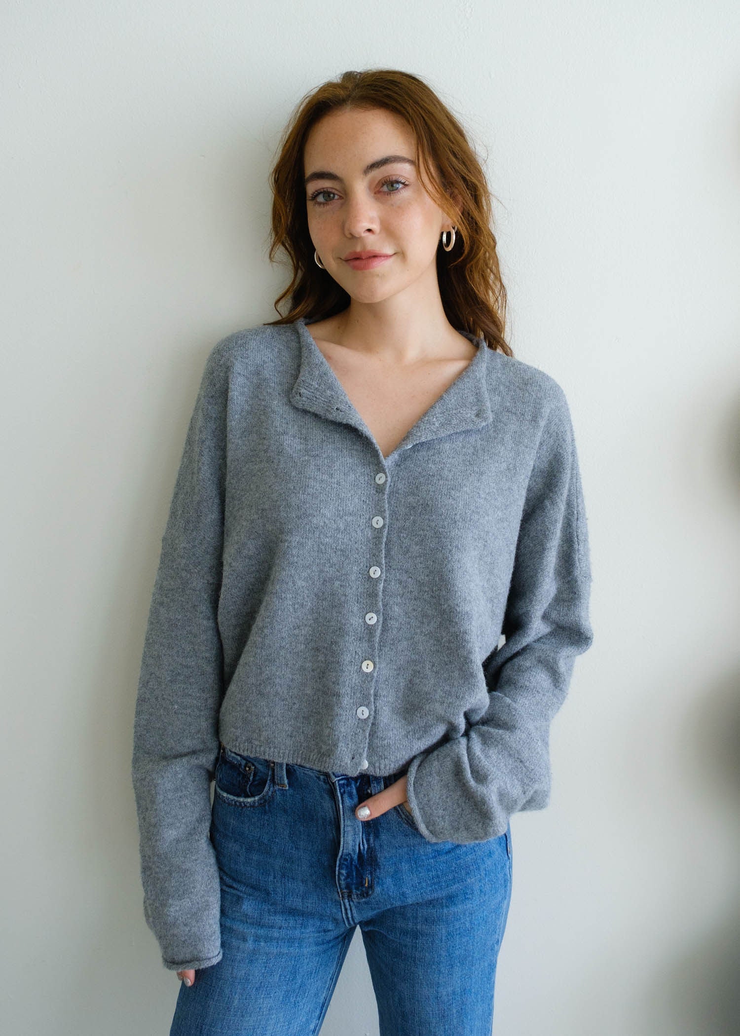 Piper Cardigan, Heather Grey