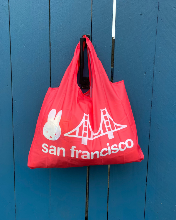 Miffy SF Reusable Tote, Bridge Graphic, Red
