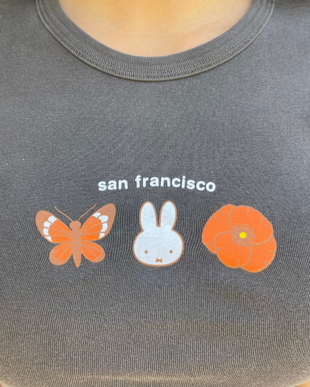 Miffy Poppy Tee, Charcoal