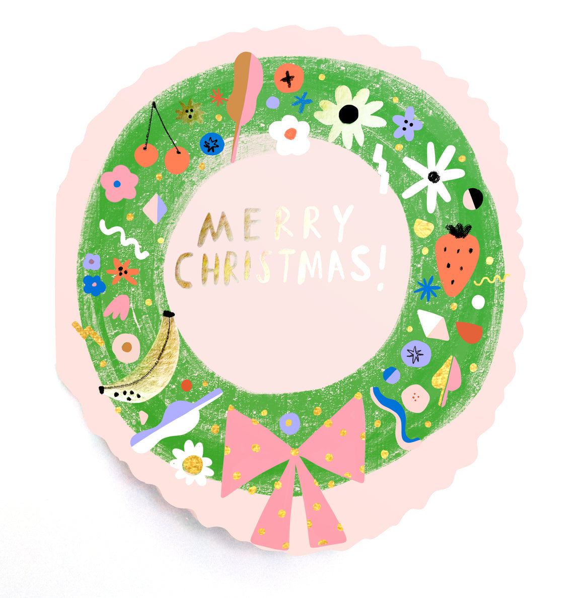 Die-Cut Christmas Wreath Card