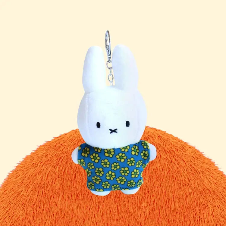 Miffy T-Shirt Plush Keychain, Pink Floral Shirt