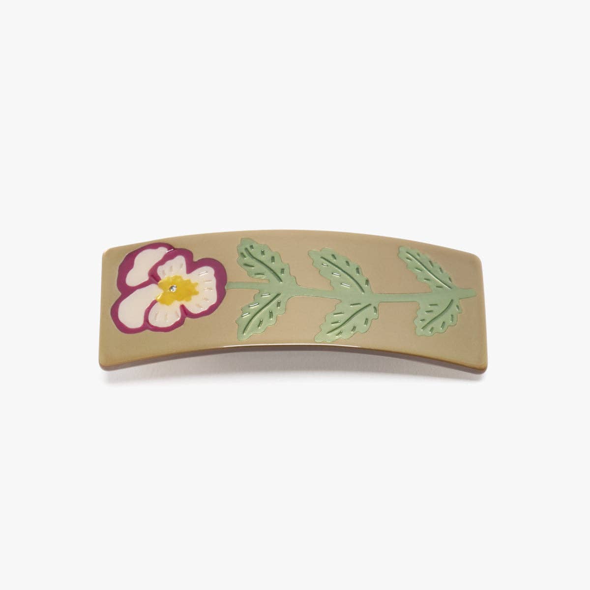 Pansy Flower Gold French Barrette