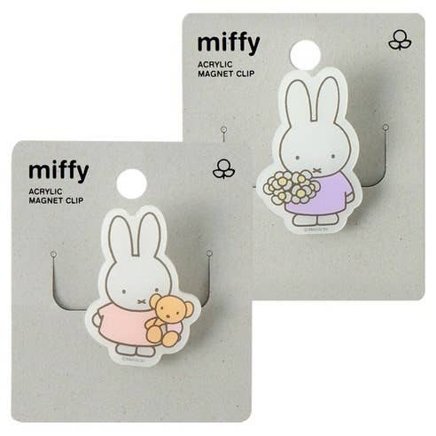 Miffy Deco Acrylic Magnet Clip, Miffy with Bear
