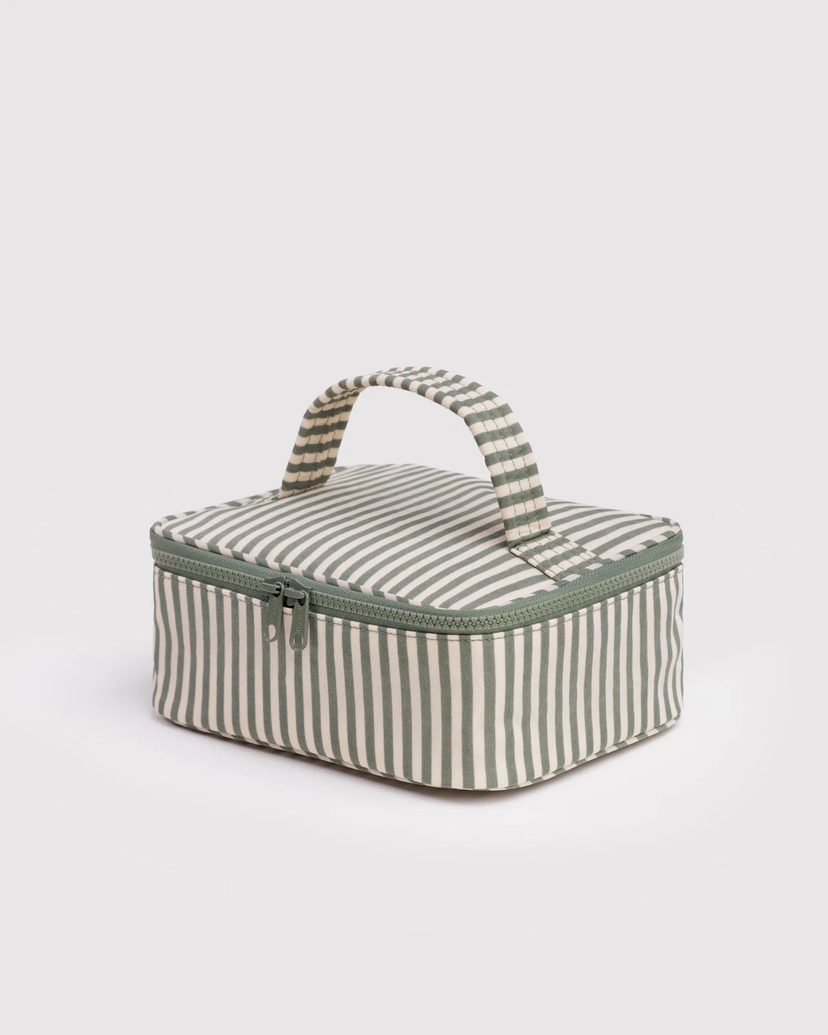 Small Cosmetic Case, Sage Stripe