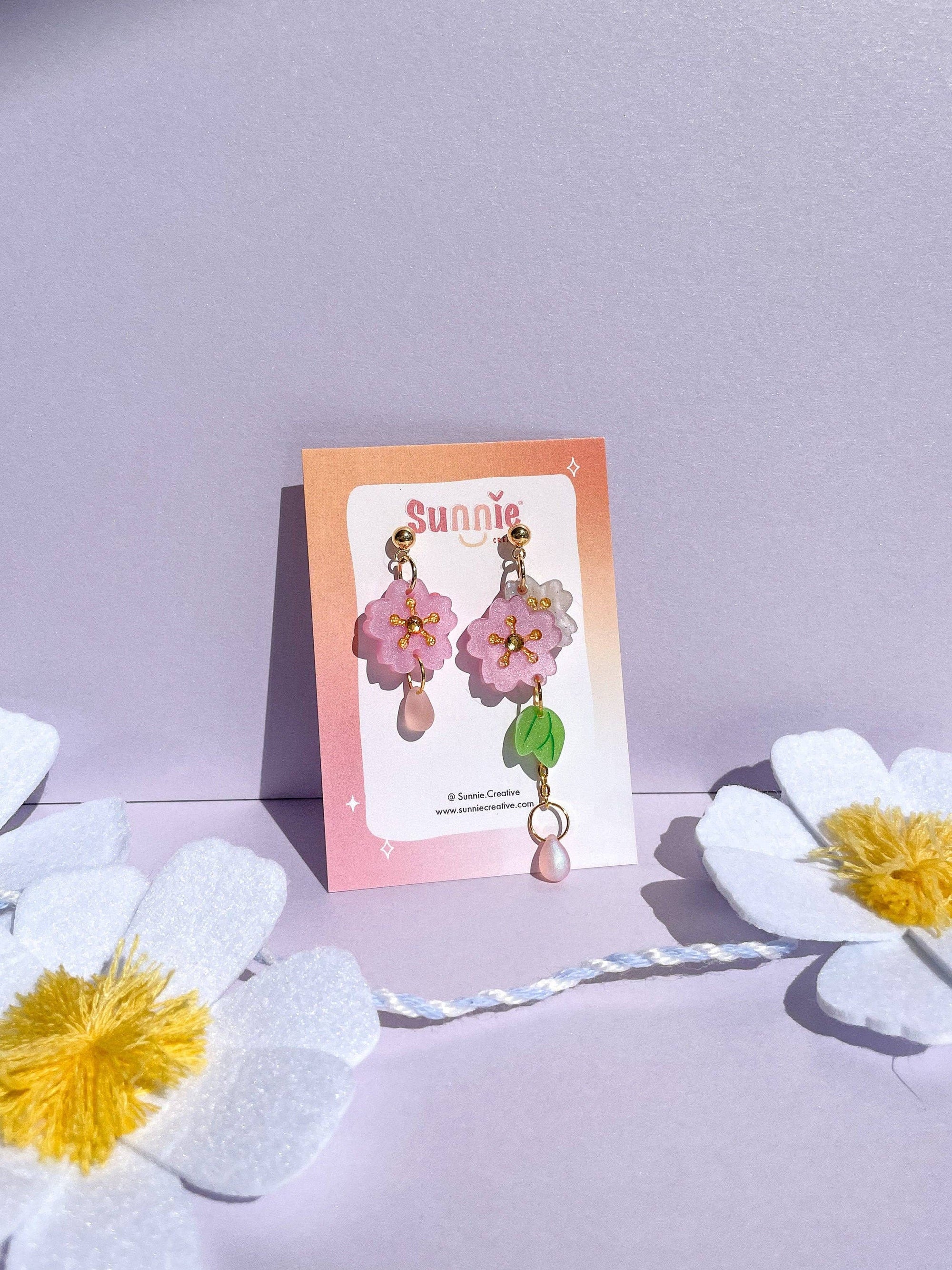 Mismatch Cherry Blossom Earrings