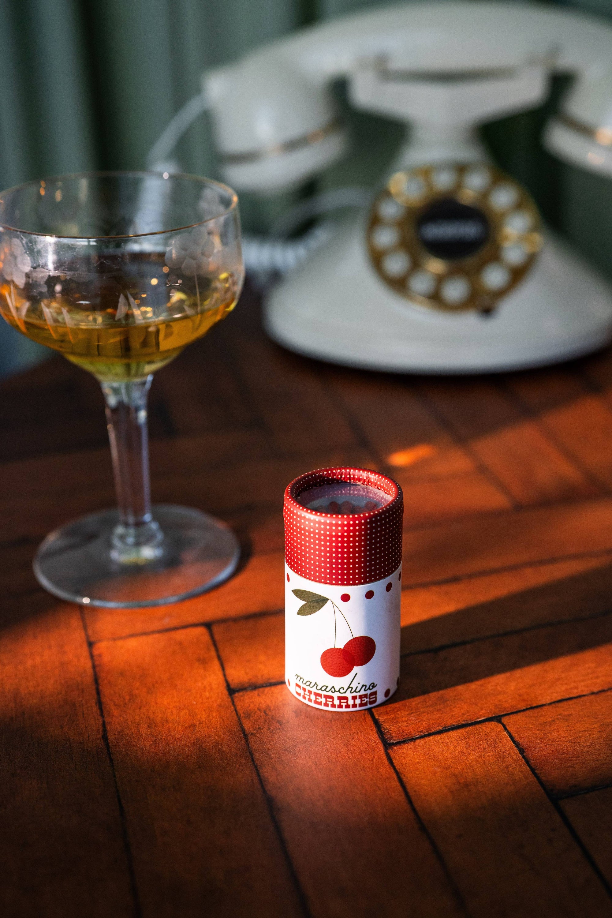 Cocktail Garnish Match Jar, Cherries