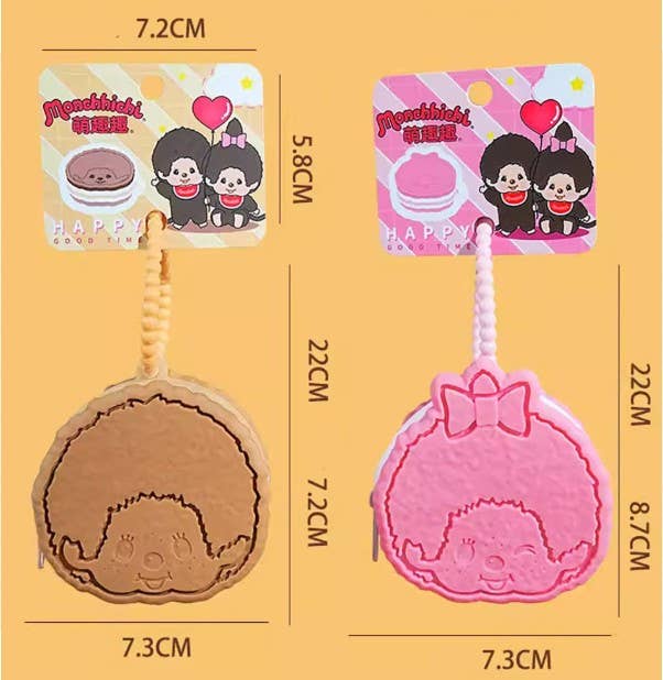 Monchhichi Cookie Mini Pouch Keychain, Pink