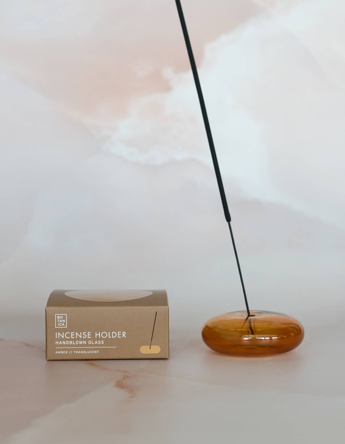 Bubble Incense Holder, Jade Milk Glass